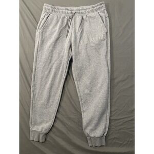 PUMA Mens Gray Fleece Jogger Pants XL Drawstring Pockets Elastic Waist Sweatpant